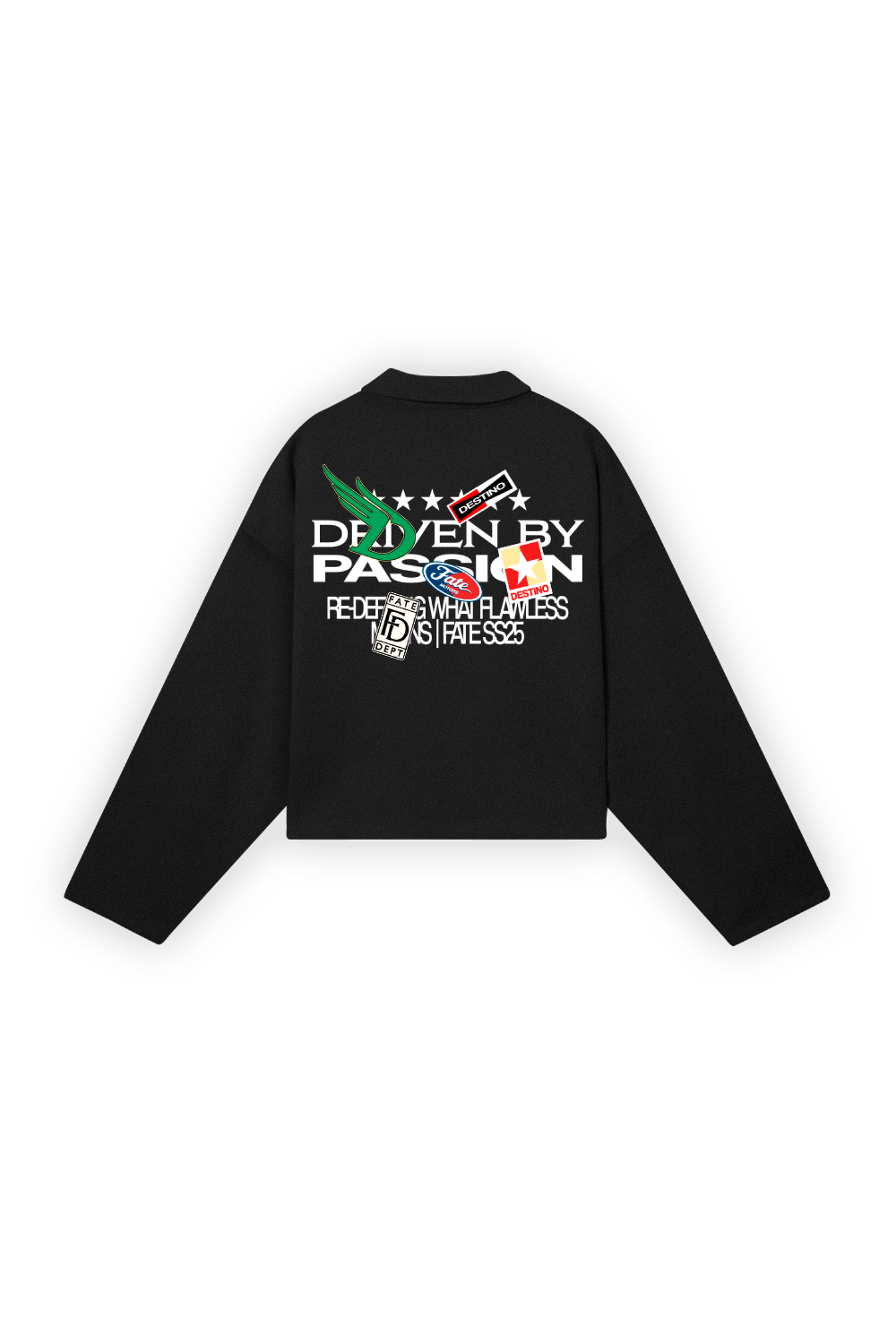 Racing Patches Longsleeve Polo Black