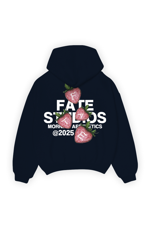 Strawberry Hoodie Blue Navy